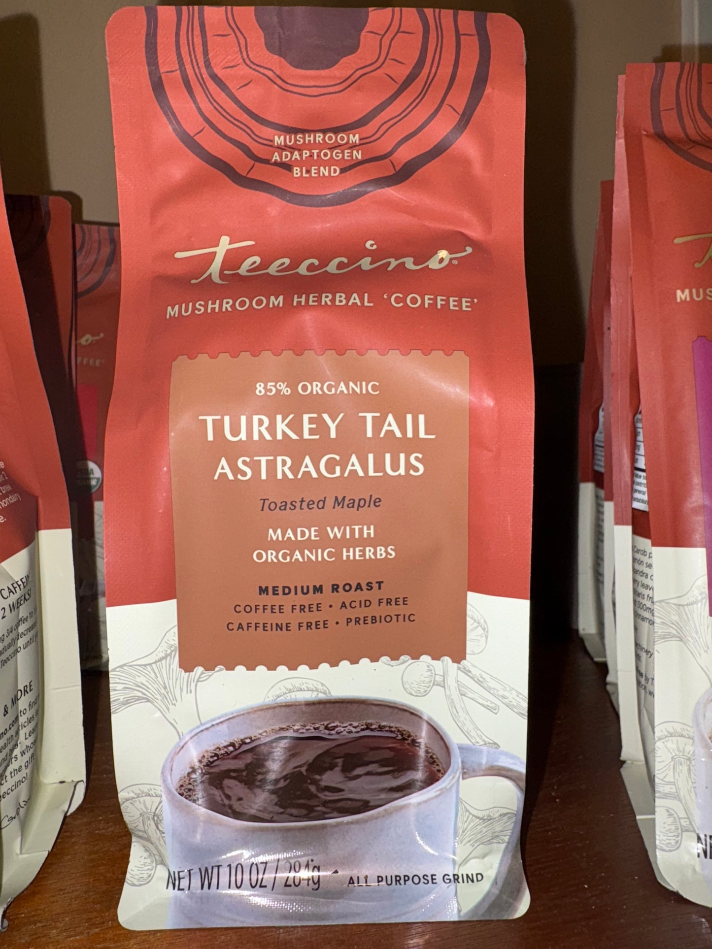 Teeccino - Turkey Tail Astragalus Toasted Maple Mushroom Herbal Coffee: