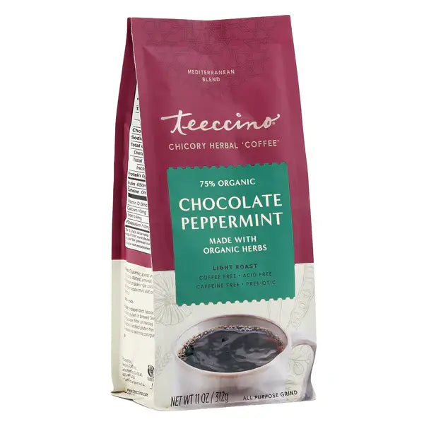 Chocolate Peppermint Chicory Herbal Coffee-75% Organic